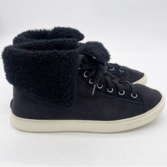 Cole Haan Raven Shearling Lined Black Suede Lace Up High Top Sneaker or Boot - Picture 4 of 10